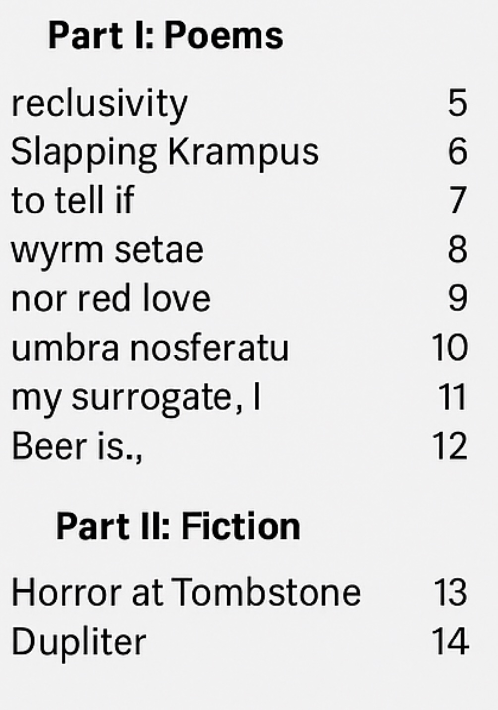Table of Contents